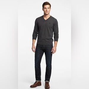 Express Men's Charcoal V-Neck Sweater Size Small